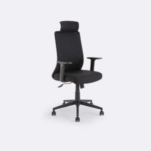 Fauteuil de bureau Azzo rembourré avec accoudoirs et repose-tête