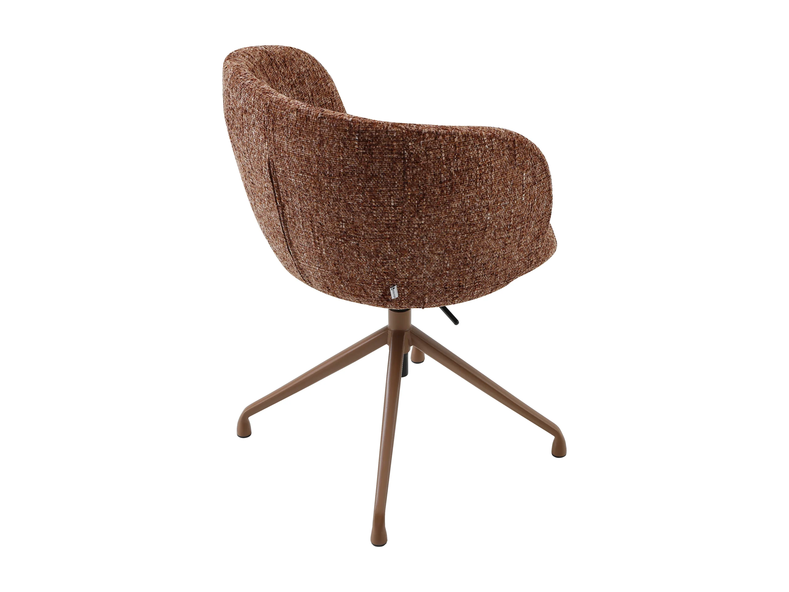 Chaise de bureau DUMALI en tissu texturé avec assise terracotta et piètement métallique — vue 7