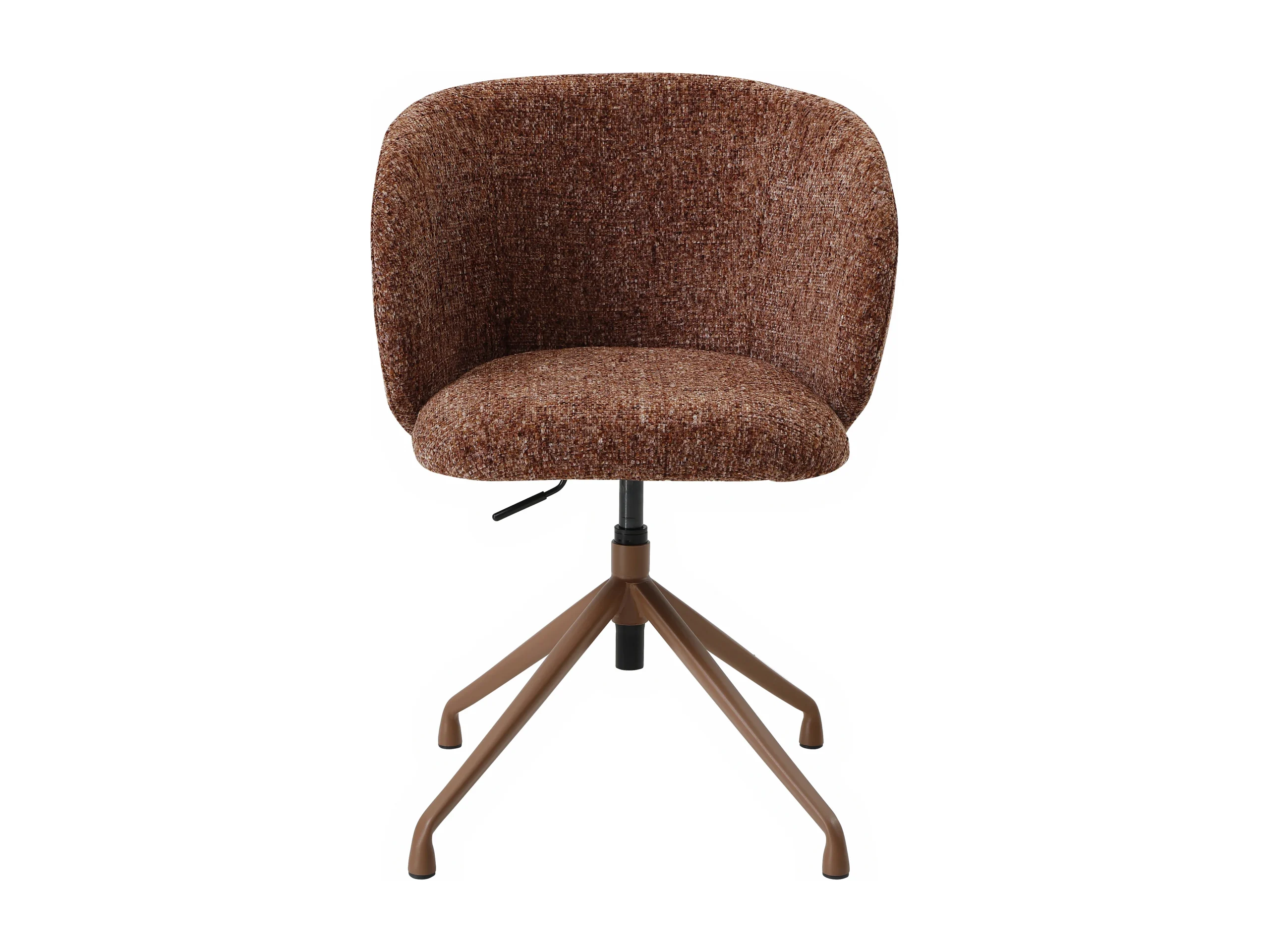 Chaise de bureau DUMALI en tissu texturé avec assise terracotta et piètement métallique — vue 2