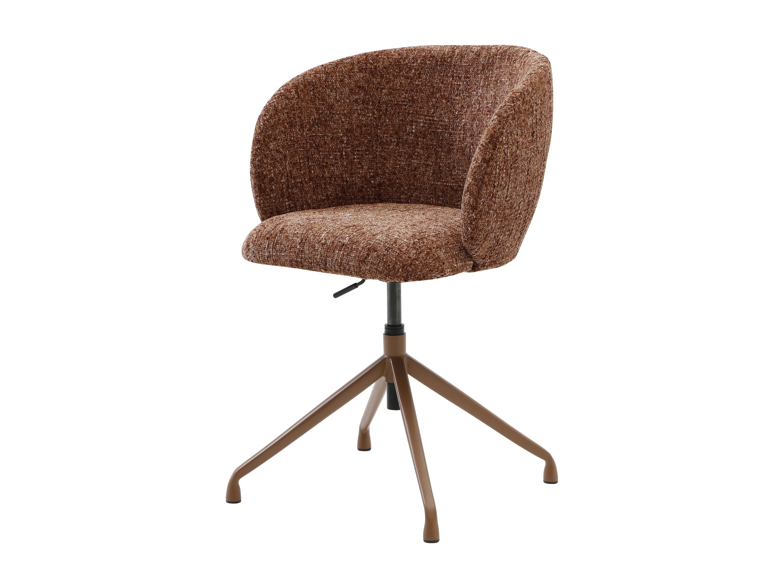 Chaise de bureau DUMALI en tissu texturé avec assise terracotta et piètement métallique — vue 4