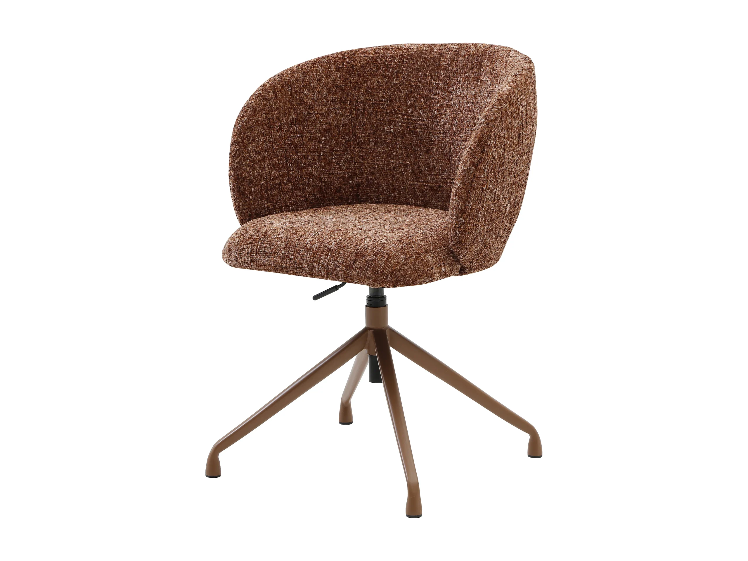 Chaise de bureau DUMALI en tissu texturé avec assise terracotta et piètement métallique — vue 3