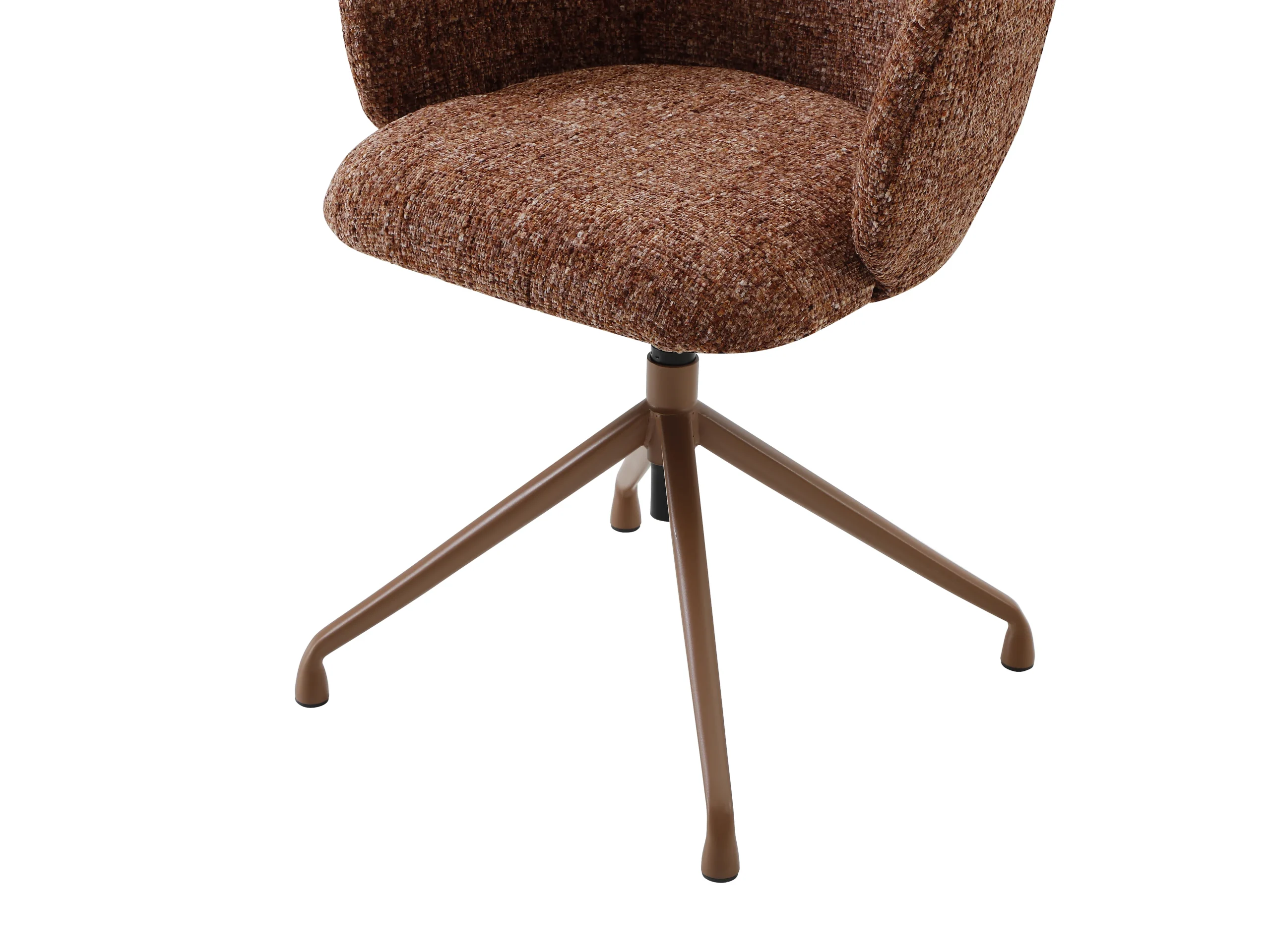 Chaise de bureau DUMALI en tissu texturé avec assise terracotta et piètement métallique — vue 6