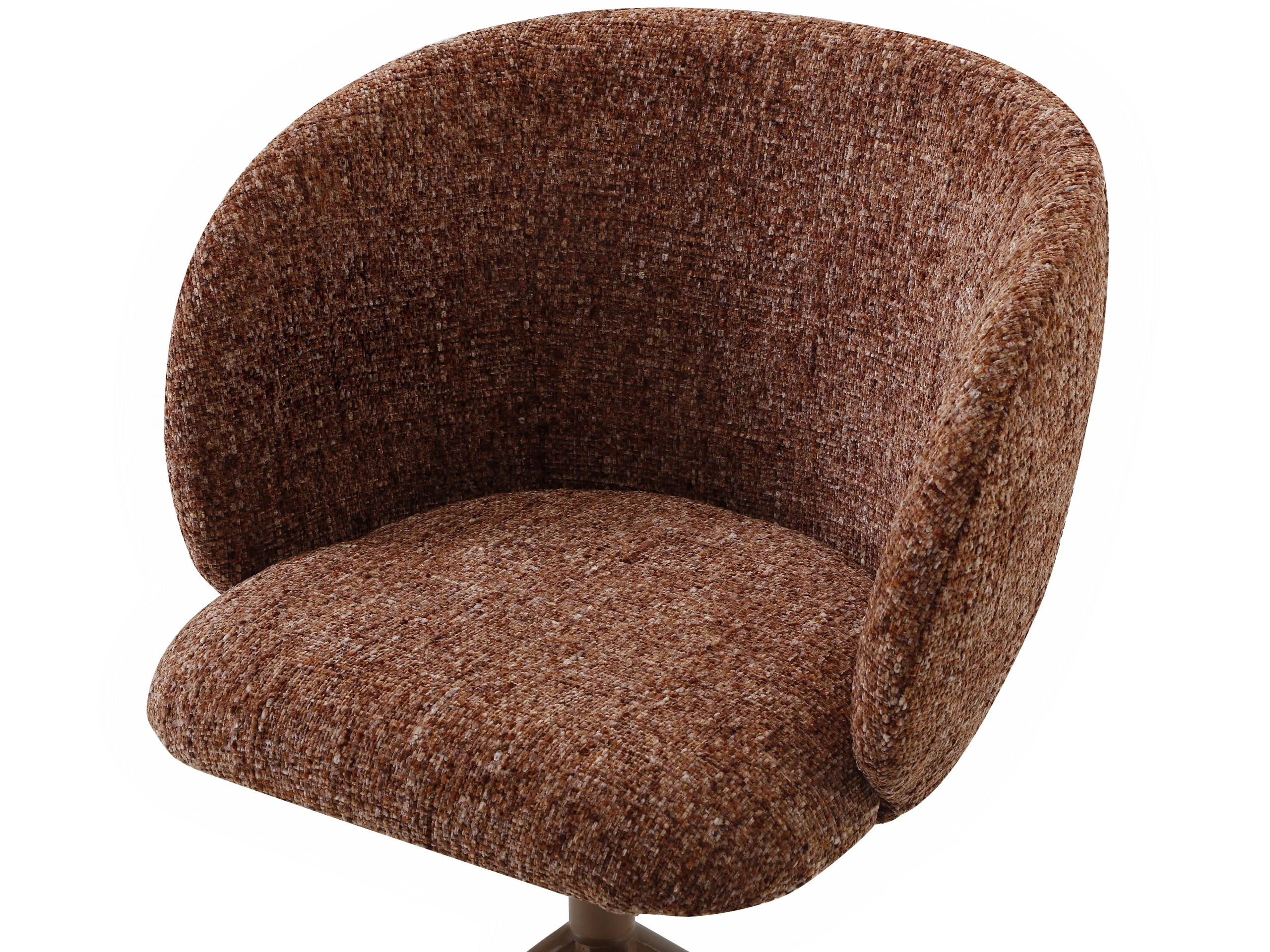 Chaise de bureau DUMALI en tissu texturé avec assise terracotta et piètement métallique — vue 5