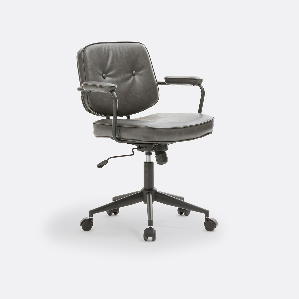 Fauteuil de bureau Felipe avec accoudoirs rembourrés et piètement à cinq roulettes