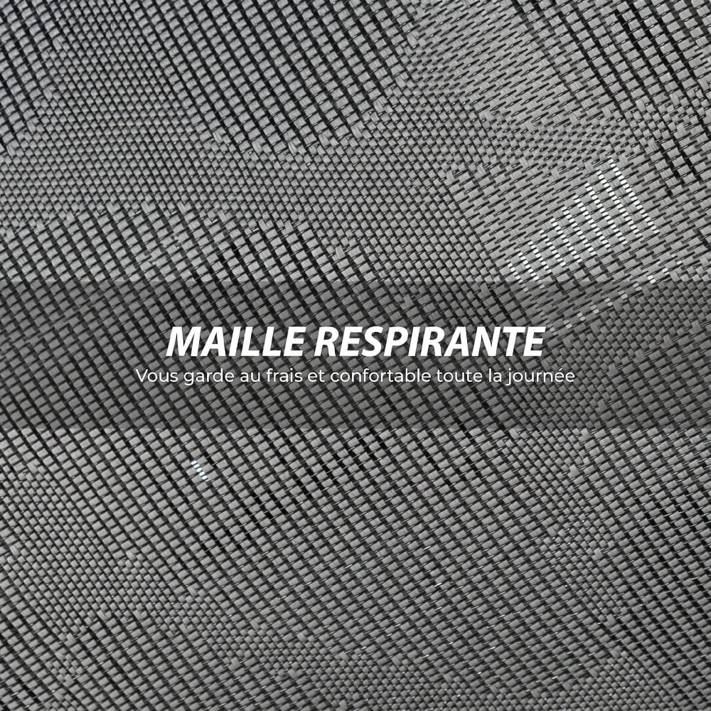 Chaise de bureau Homcom grise en maille avec accoudoirs 4D et appui-tête réglable — vue 6