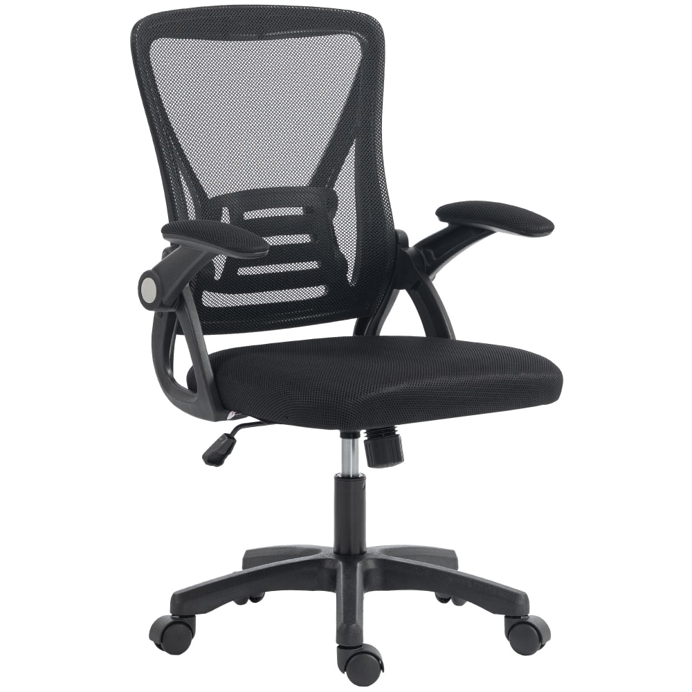 Chaise de bureau Homcom noire avec dossier en maille et accoudoirs relevables