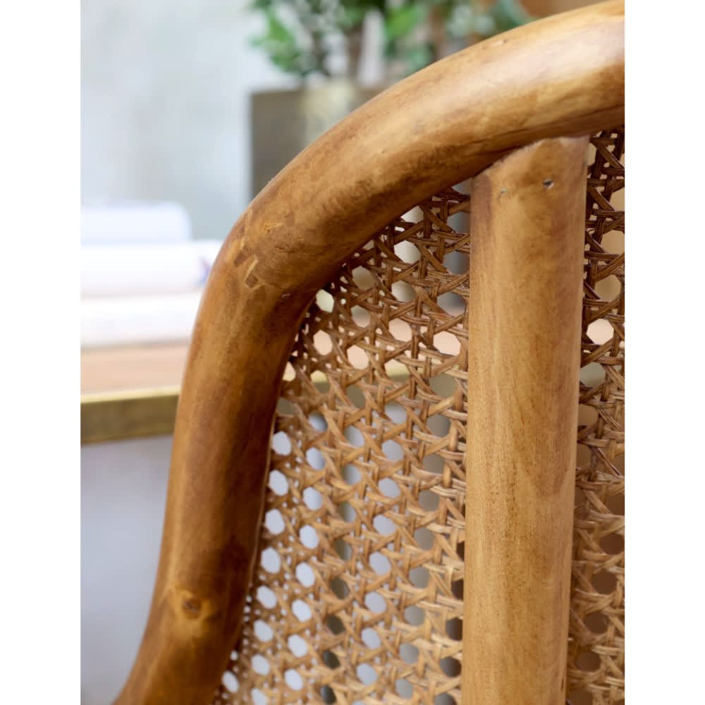 Chaise de bureau CHEMIN DE CAMPAGNE en rotin et bois de bouleau marron — vue 5