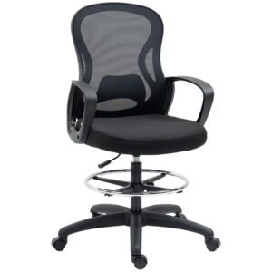 Chaise de bureau Vinsetto à assise haute, dossier en maille et repose-pieds réglable