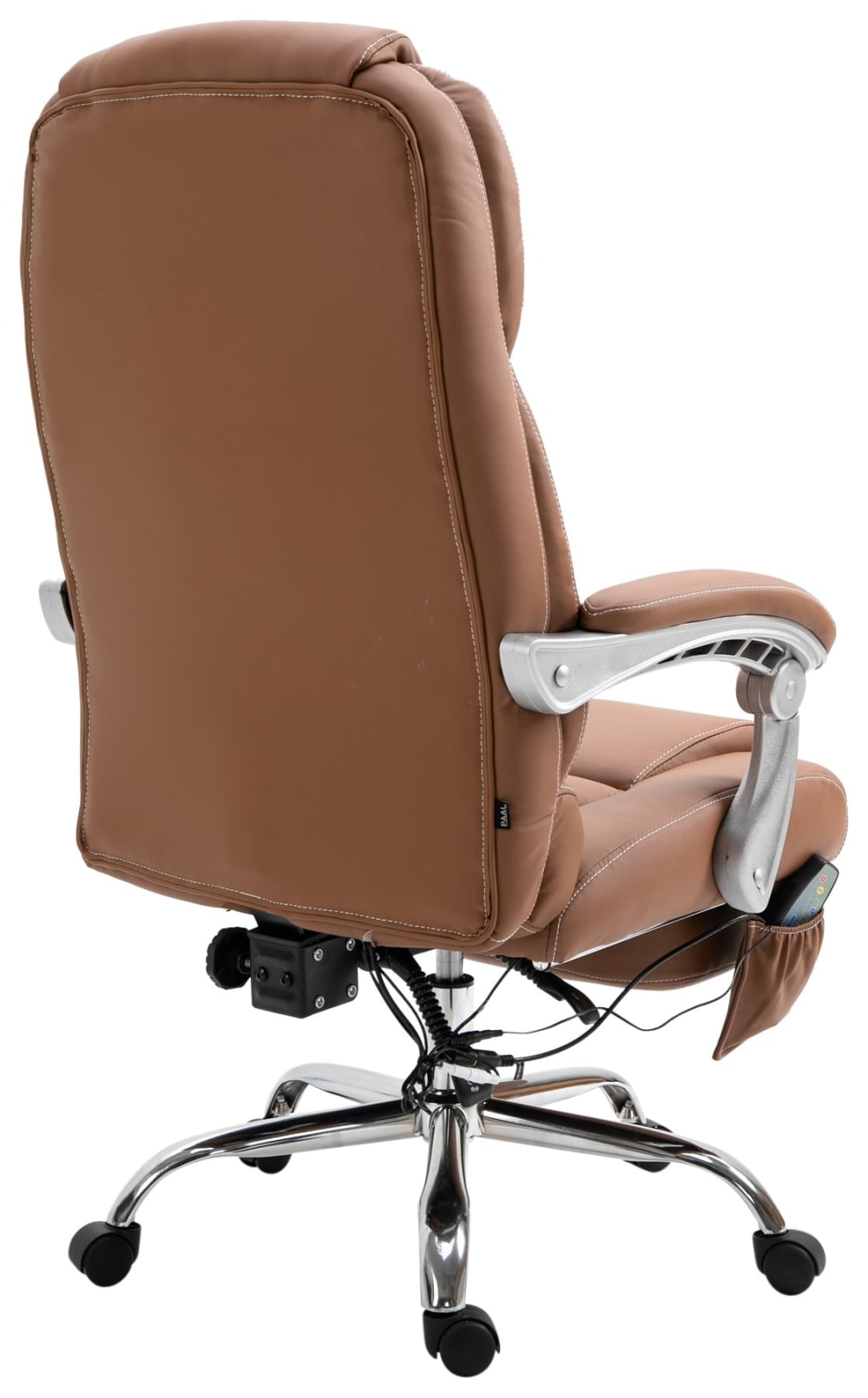 Fauteuil de bureau CLP Pacific marron clair avec repose-pieds et massage — vue 4