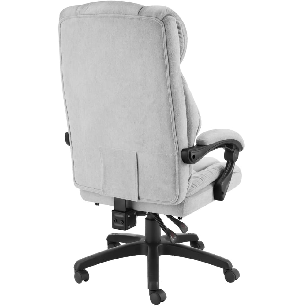 Chaise de bureau Tectake Jillien grise en velours avec repose-pieds escamotable — vue 5