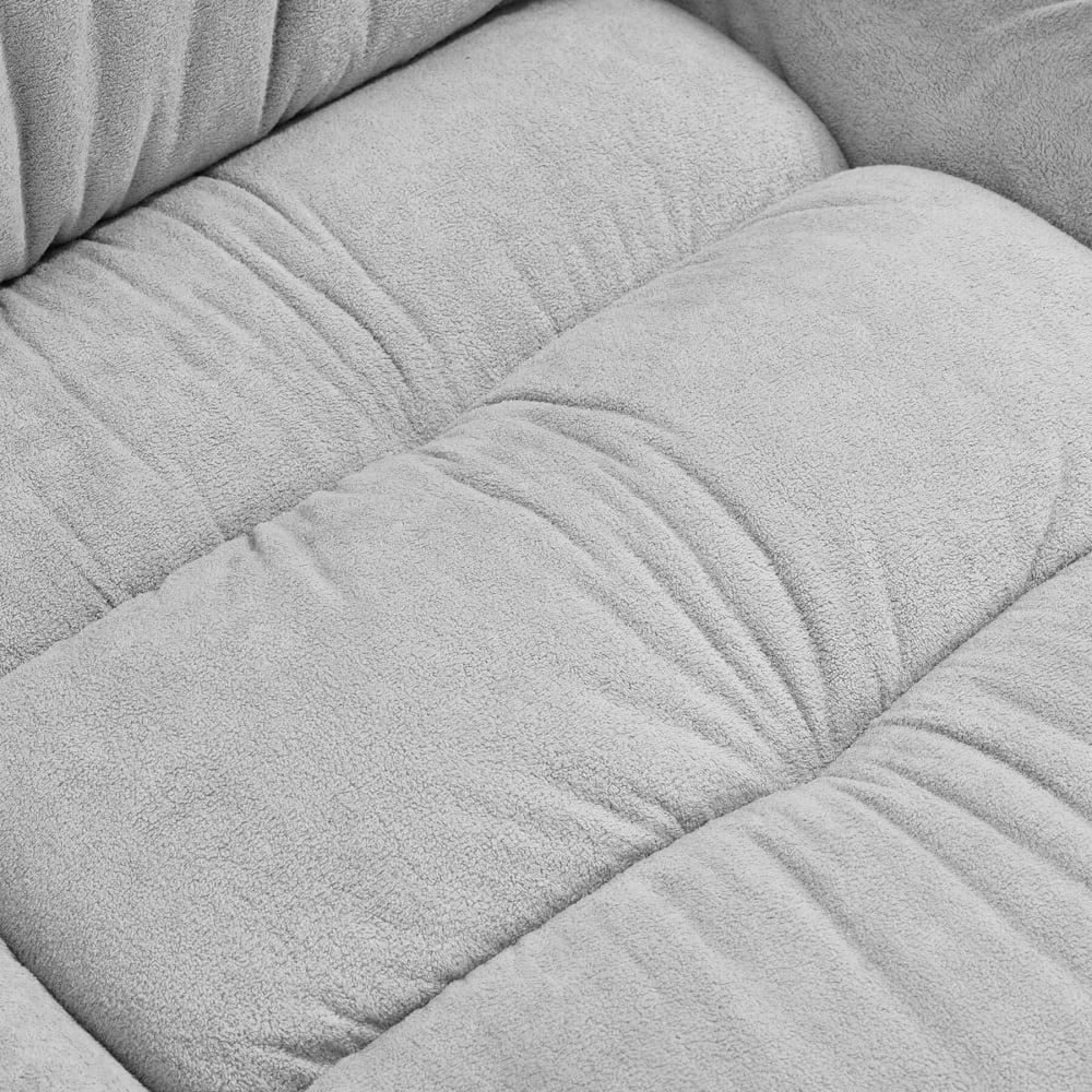 Chaise de bureau Tectake Jillien grise en velours avec repose-pieds escamotable — vue 8