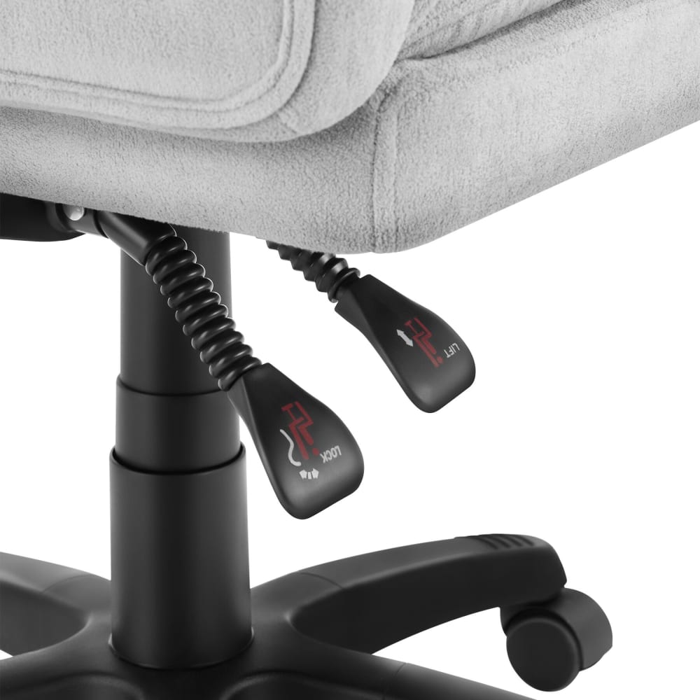 Chaise de bureau Tectake Jillien grise en velours avec repose-pieds escamotable — vue 9
