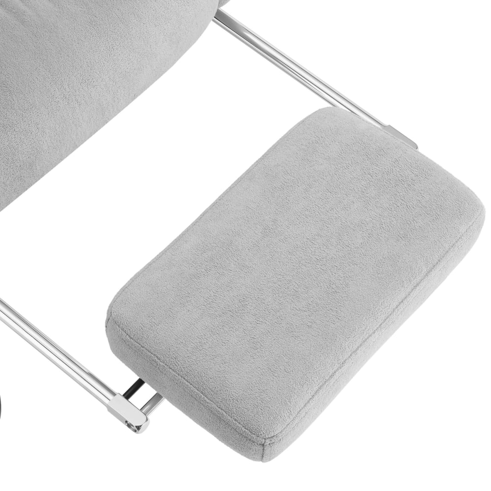 Chaise de bureau Tectake Jillien grise en velours avec repose-pieds escamotable — vue 10