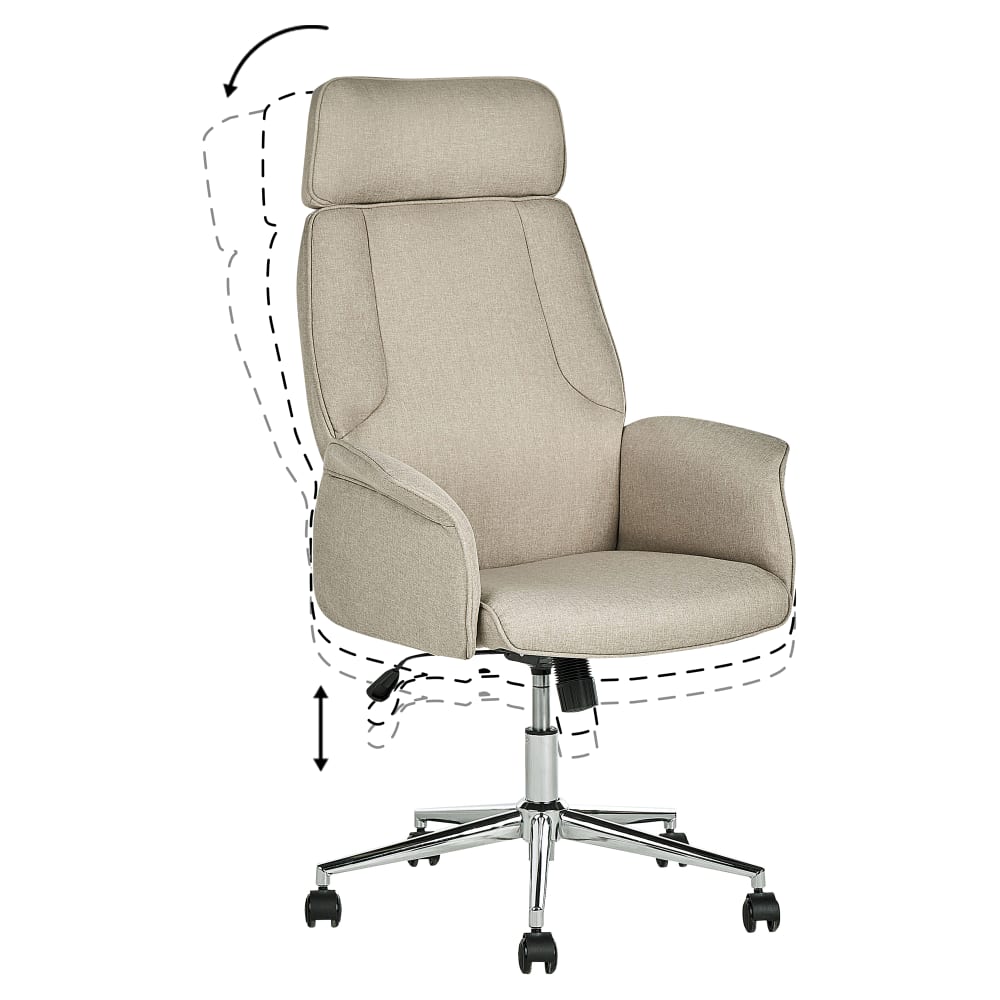 Chaise de bureau Beliani rembourrée avec repose-tête et accoudoirs évasés — vue 7