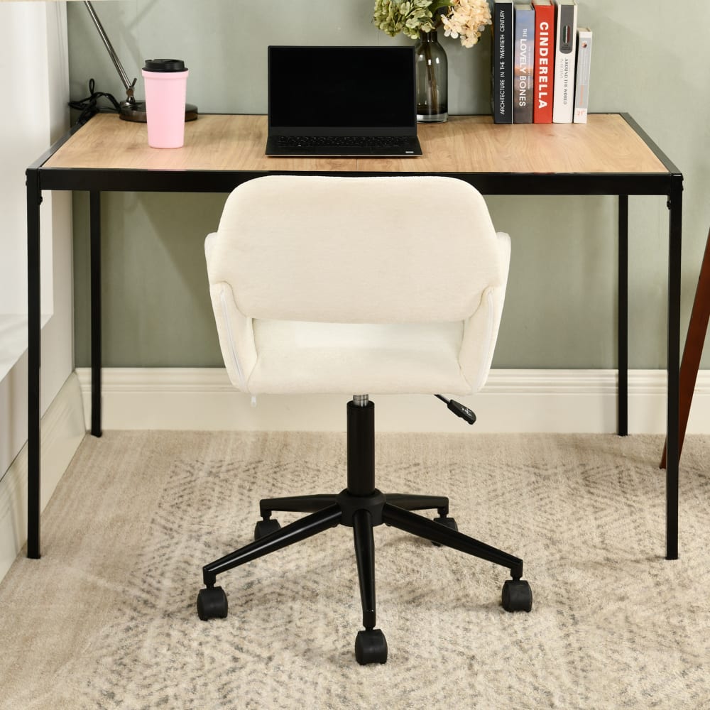 Chaise de bureau Urban Meuble beige avec accoudoirs et roulettes — vue 7