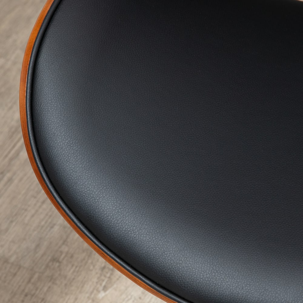 Chaise de bureau Vinsetto en bois de peuplier, assise noire et piètement chromé — vue 5