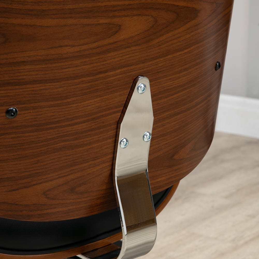 Chaise de bureau Vinsetto en bois de peuplier, assise noire et piètement chromé — vue 6