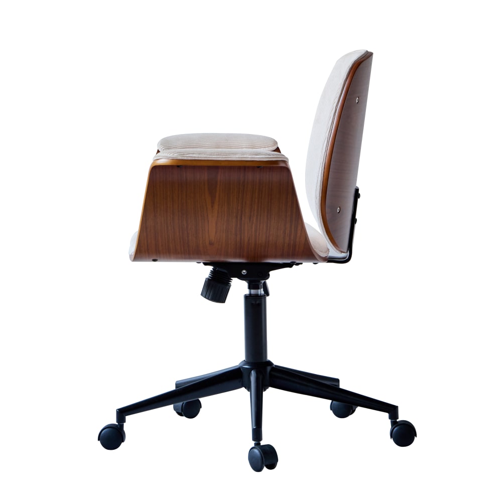 Chaise de bureau KOLDING beige en velours côtelé avec pieds en métal — vue 7