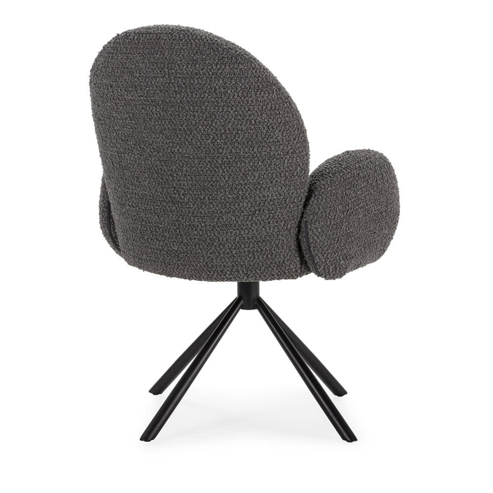 Chaise de bureau Douro en bouclette grise avec piètement métallique fixe — vue 5