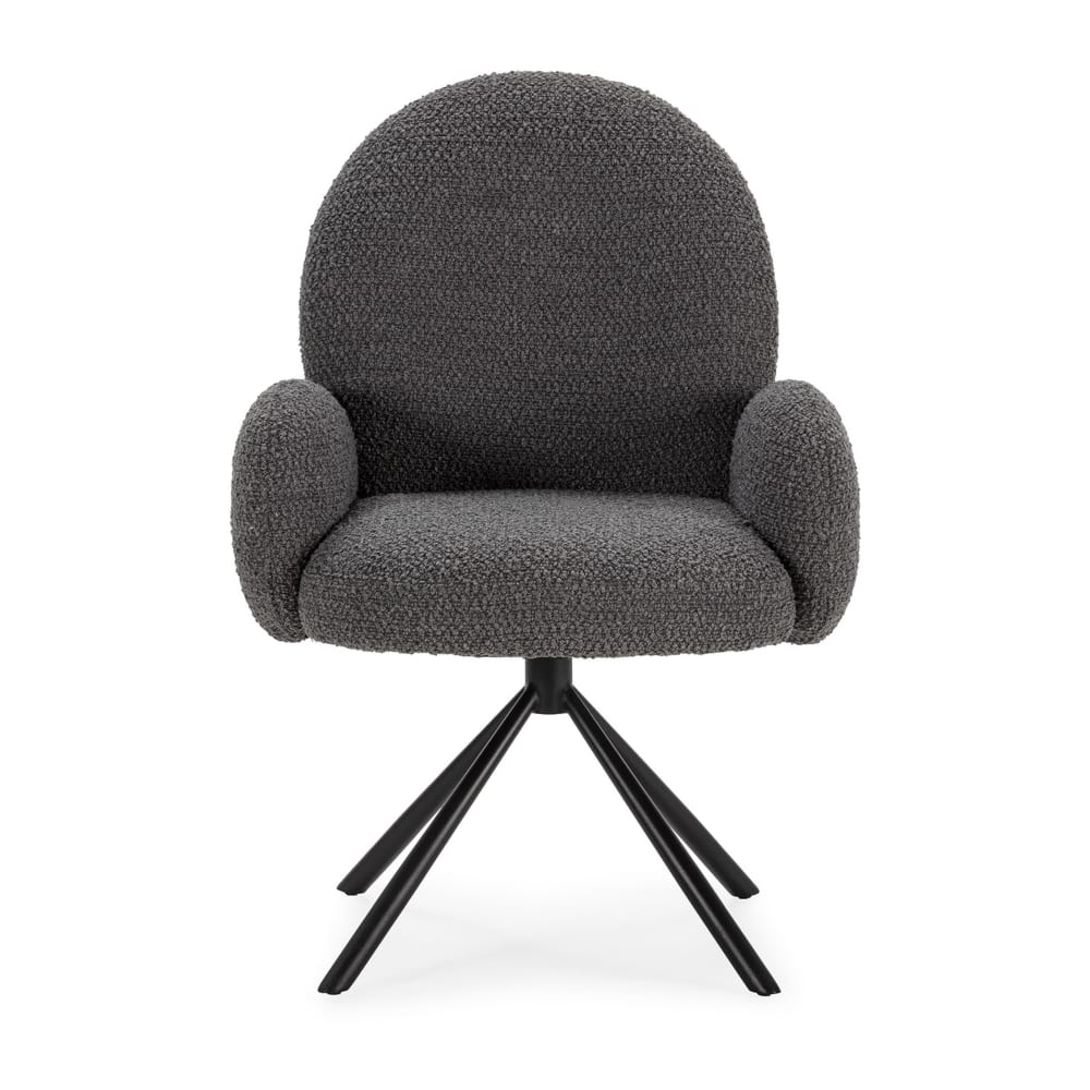 Chaise de bureau Douro en bouclette grise avec piètement métallique fixe — vue 9