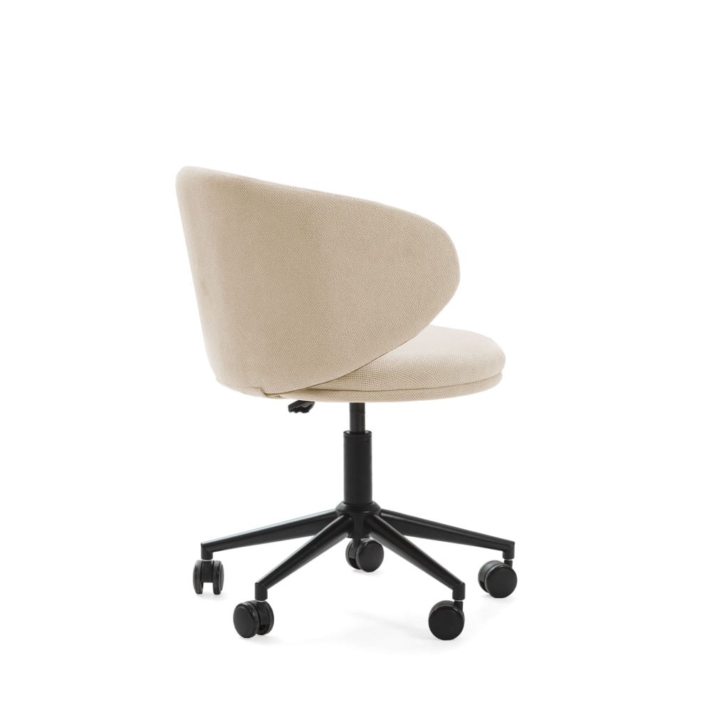 Chaise de bureau Havel beige avec assise tissu et piètement métal — vue 4