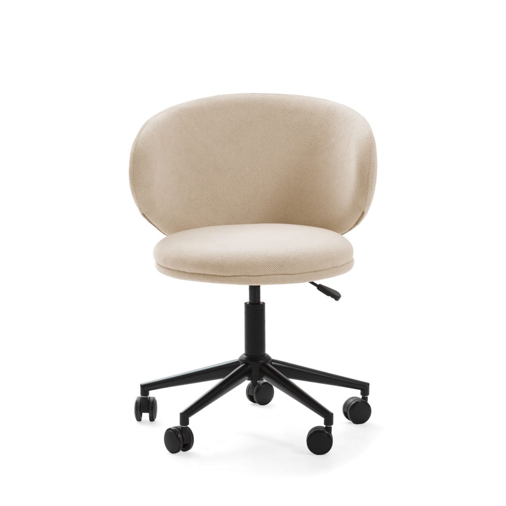 Chaise de bureau Havel beige avec assise tissu et piètement métal — vue 5