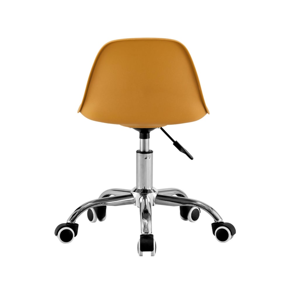 Chaise de bureau enfant Manel moutarde avec piètement chromé et roulettes — vue 4