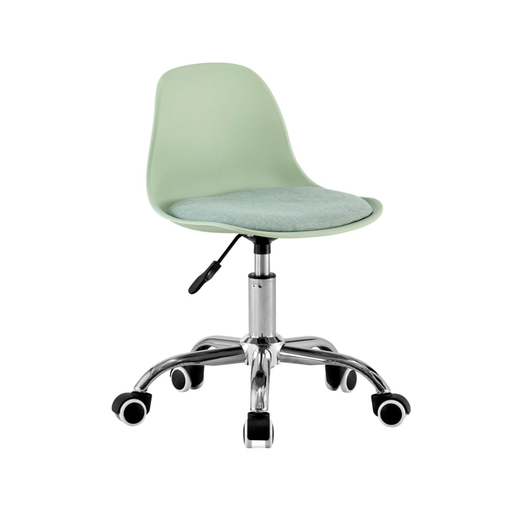 Chaise de bureau enfant sweeek Manel vert clair avec piètement chromé — vue 2