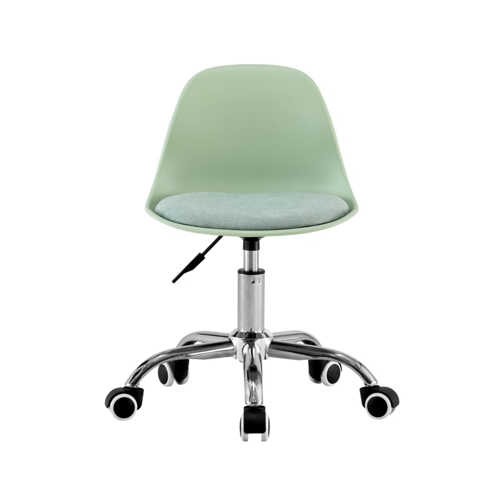 Chaise de bureau enfant sweeek Manel vert clair avec piètement chromé — vue 3