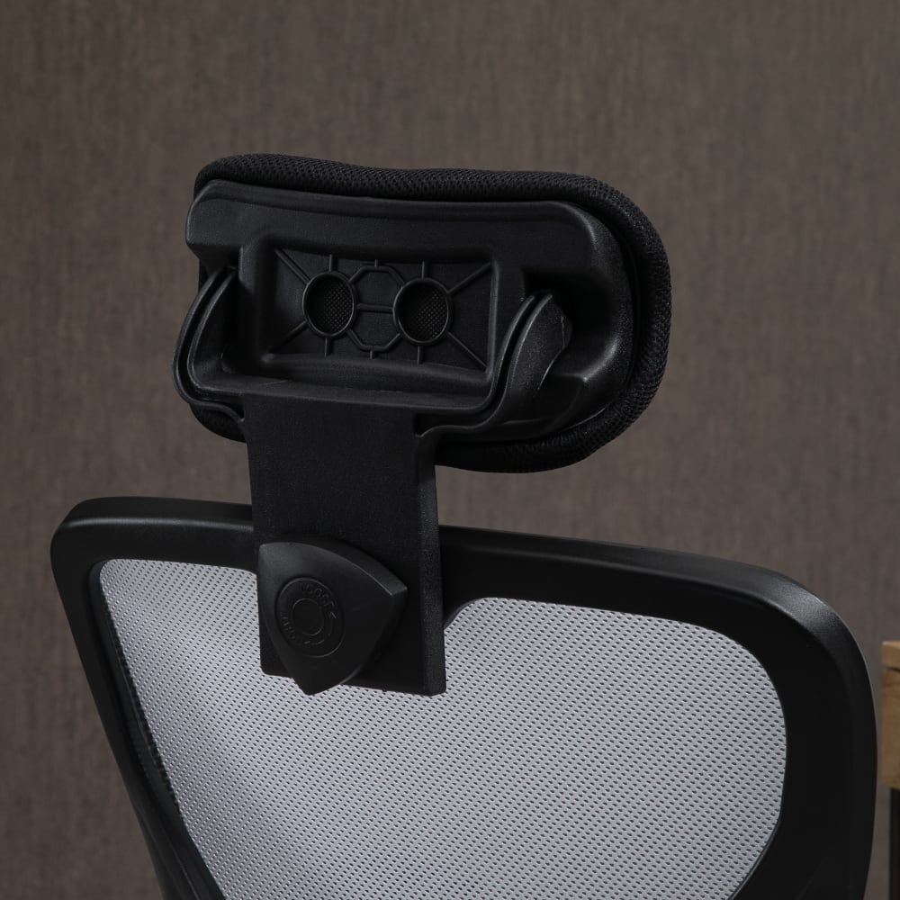 Chaise de bureau Vinsetto en maille noire et blanche avec appui-tête — vue 6
