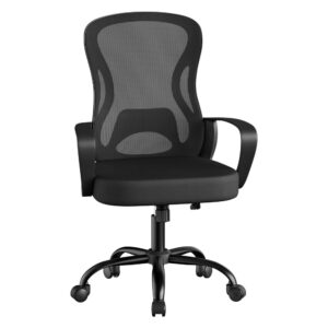 Chaise de bureau SONGMICS noire avec dossier en maille et assise réglable