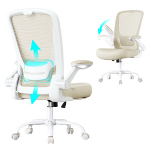 Chaise ergonomique SONGMICS beige avec toile et support lombaire rembourré