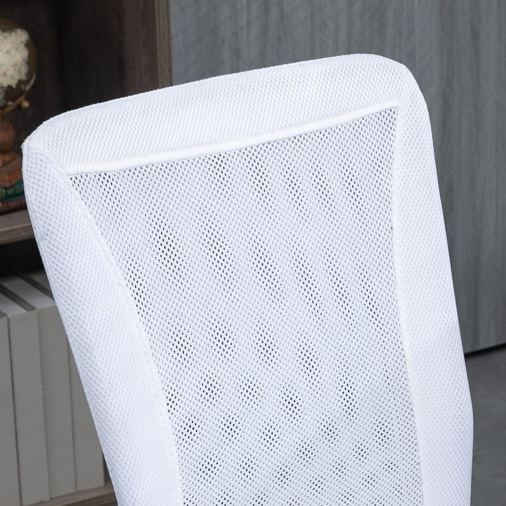 Chaise de bureau ergonomique Vinsetto blanche à maille et piètement chromé — vue 5