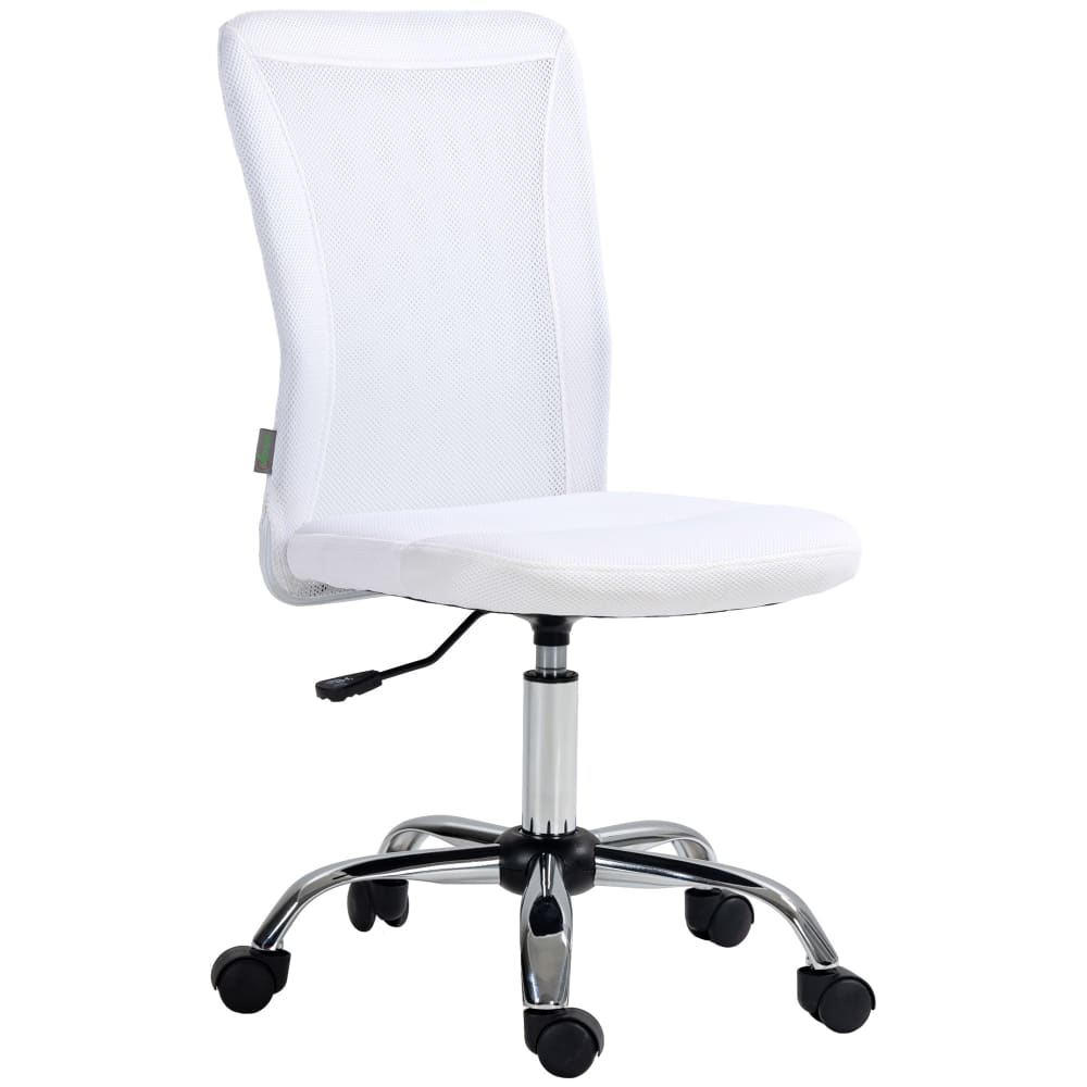 Chaise de bureau ergonomique Vinsetto blanche à maille et piètement chromé