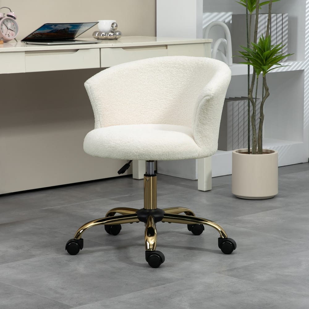 Chaise de bureau Vinsetto pivotante avec assise Teddy et structure en acier — vue 3