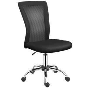 Chaise de bureau Vinsetto noire avec maille, assise réglable et piètement chromé