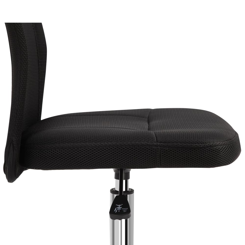 Chaise de bureau Vinsetto noire avec maille, assise réglable et piètement chromé — vue 6