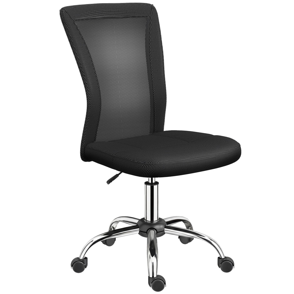 Chaise de bureau Vinsetto noire avec maille, assise réglable et piètement chromé