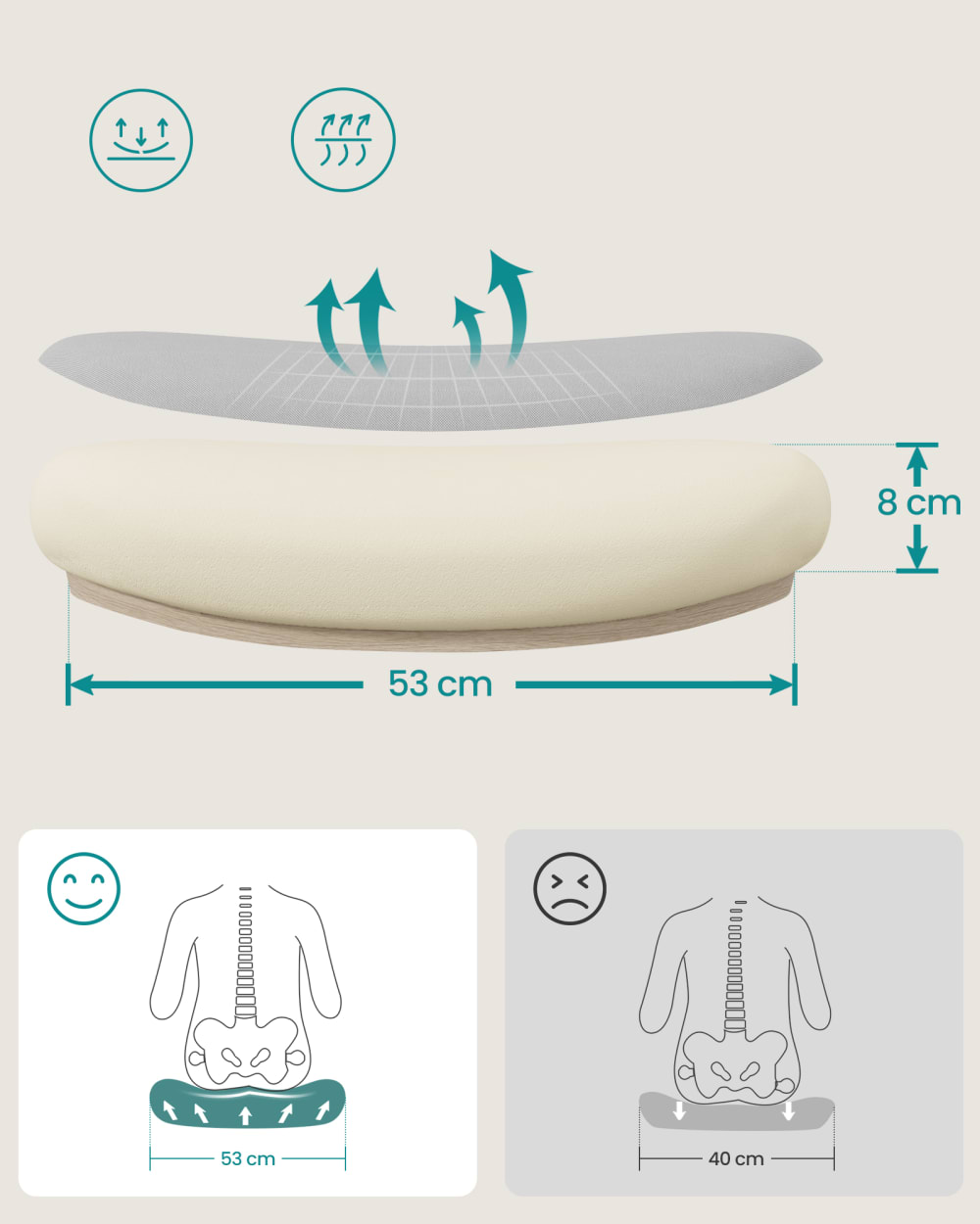 Chaise de bureau SONGMICS grise avec support lombaire et appui-tête — vue 6