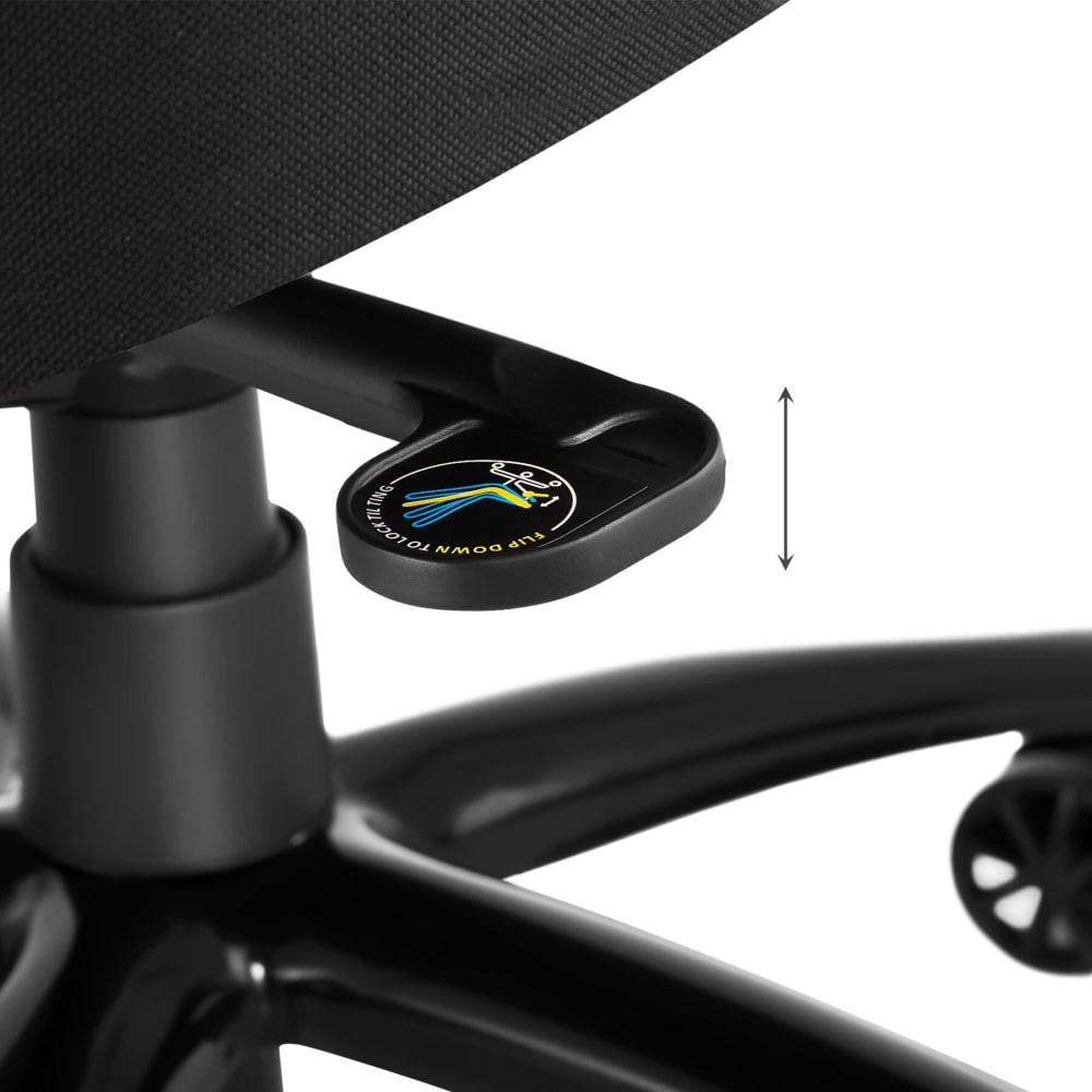 Chaise de bureau Tectake Springsteen en tissu noir avec accoudoirs rabattables — vue 8
