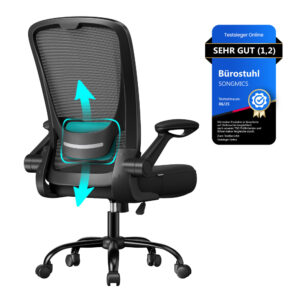Chaise de bureau ergonomique SONGMICS noire avec dossier en toile respirante