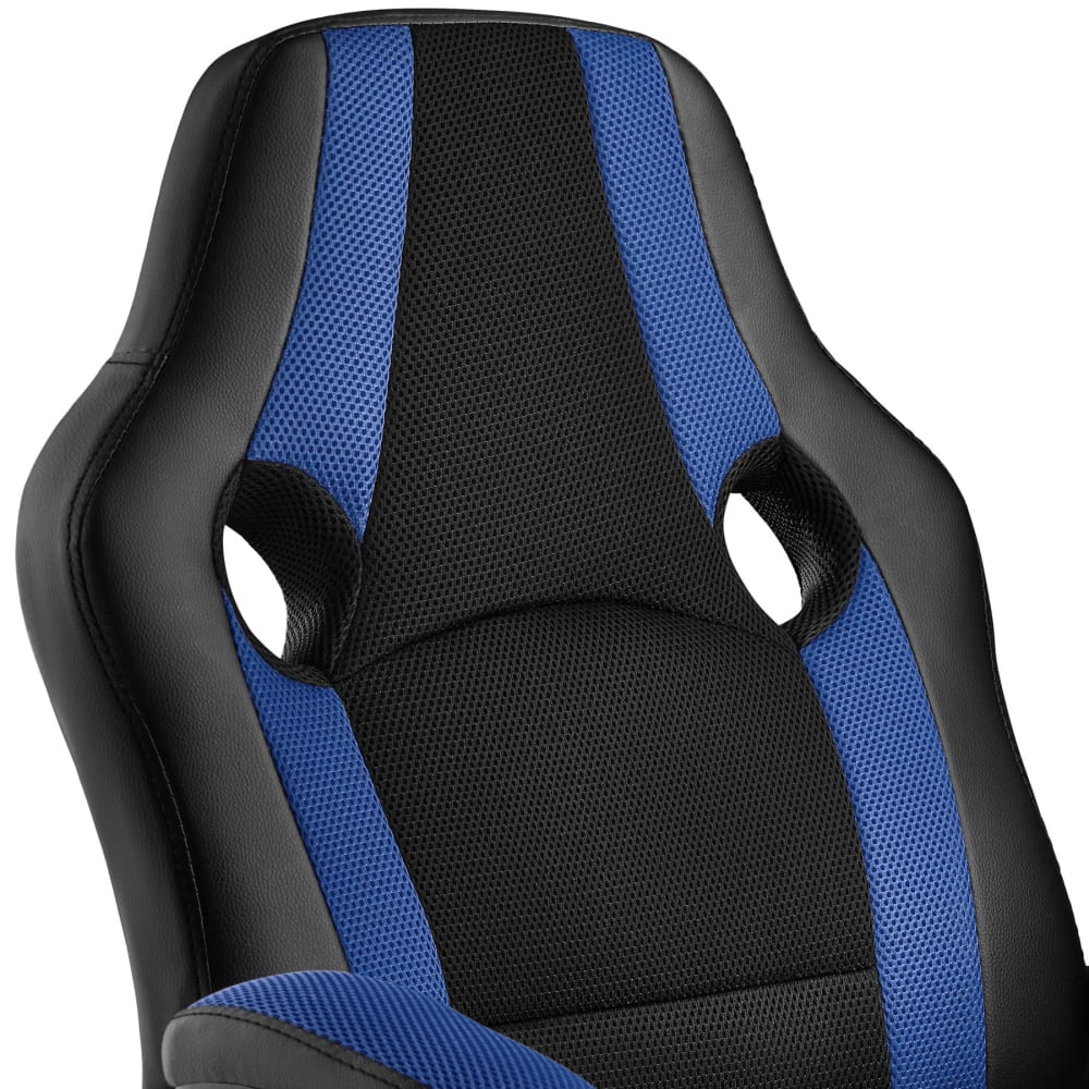 Chaise gaming Tectake noire et bleue avec dossier haut et accoudoirs — vue 7