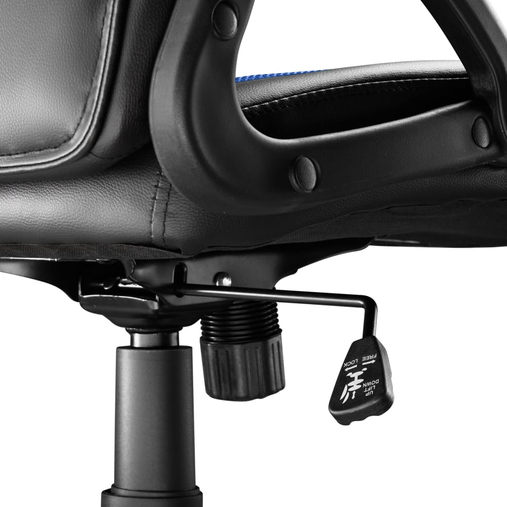 Chaise gaming Tectake noire et bleue avec dossier haut et accoudoirs — vue 9