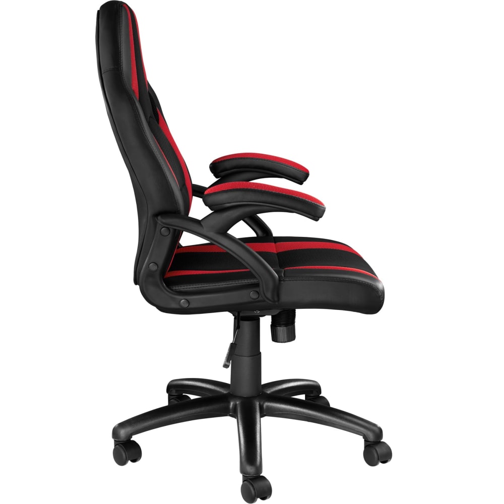 Chaise gaming Tectake noire et rouge avec dossier haut et assise rembourrée — vue 4