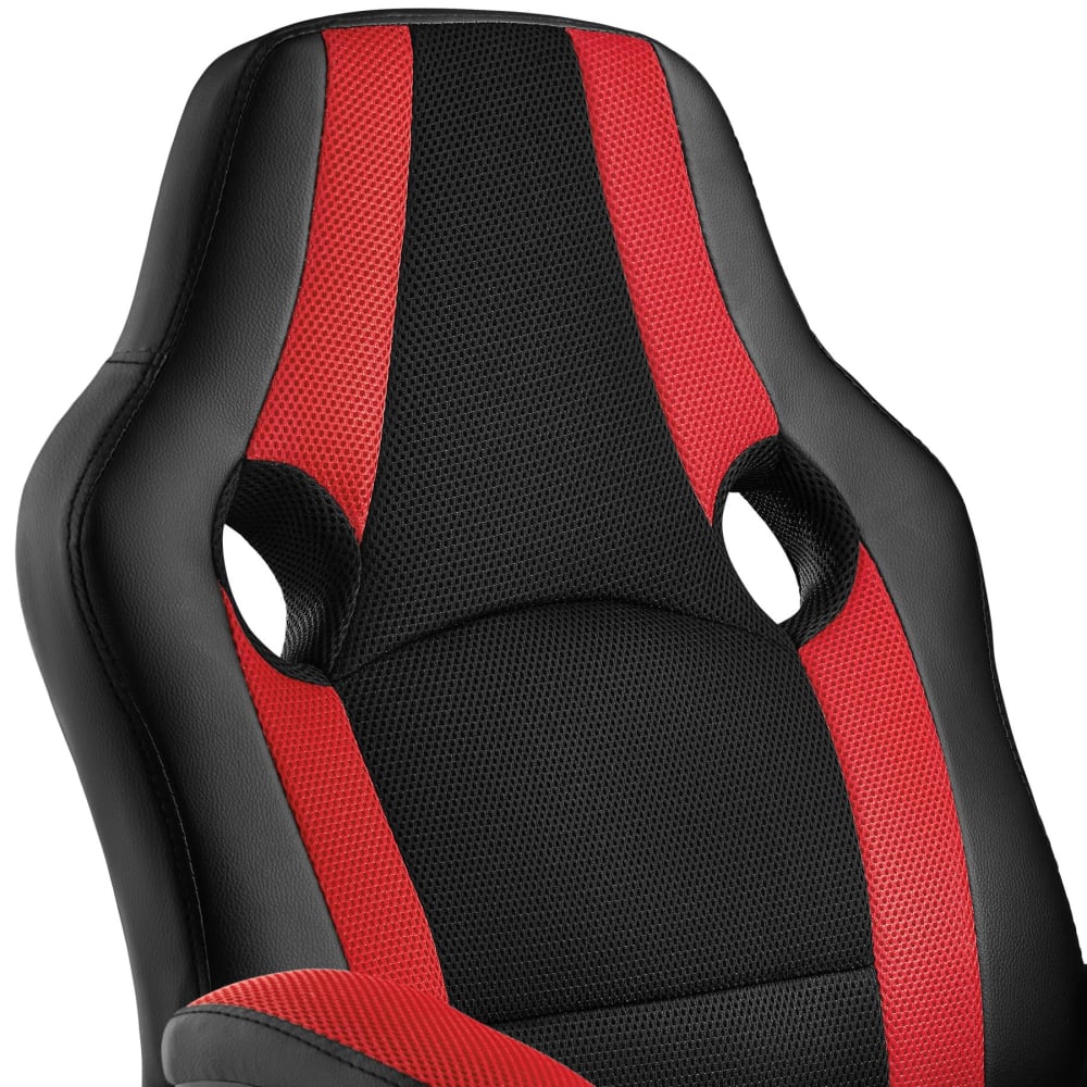 Chaise gaming Tectake noire et rouge avec dossier haut et assise rembourrée — vue 7