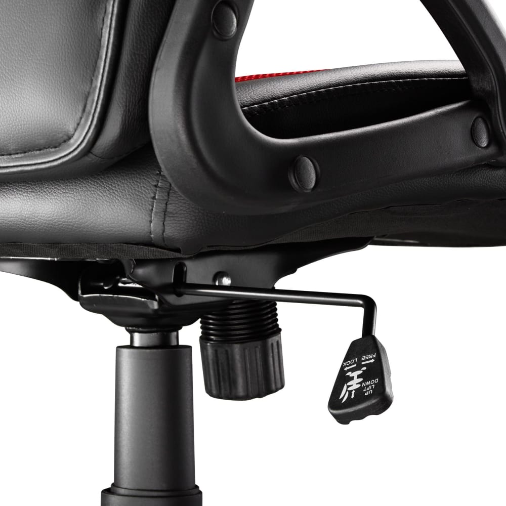 Chaise gaming Tectake noire et rouge avec dossier haut et assise rembourrée — vue 9