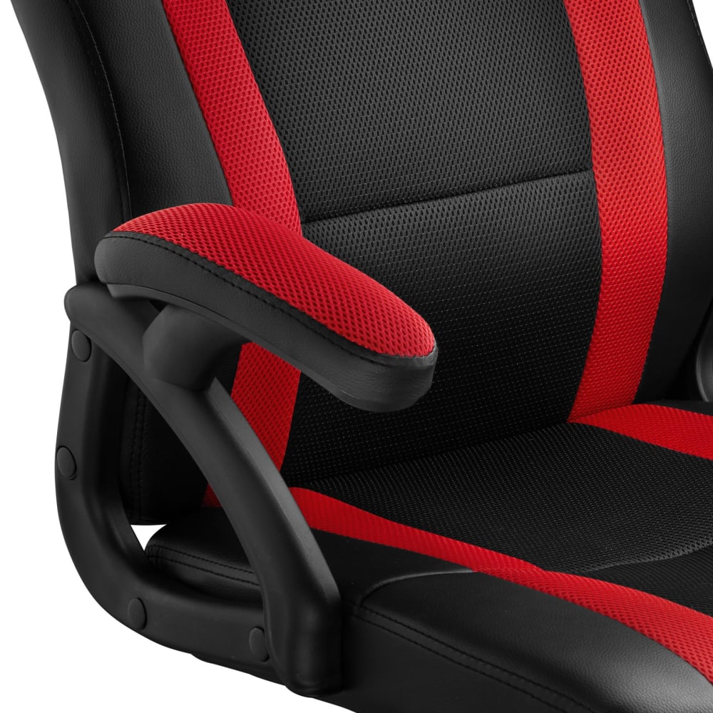 Chaise gaming Tectake noire et rouge avec dossier haut et assise rembourrée — vue 10
