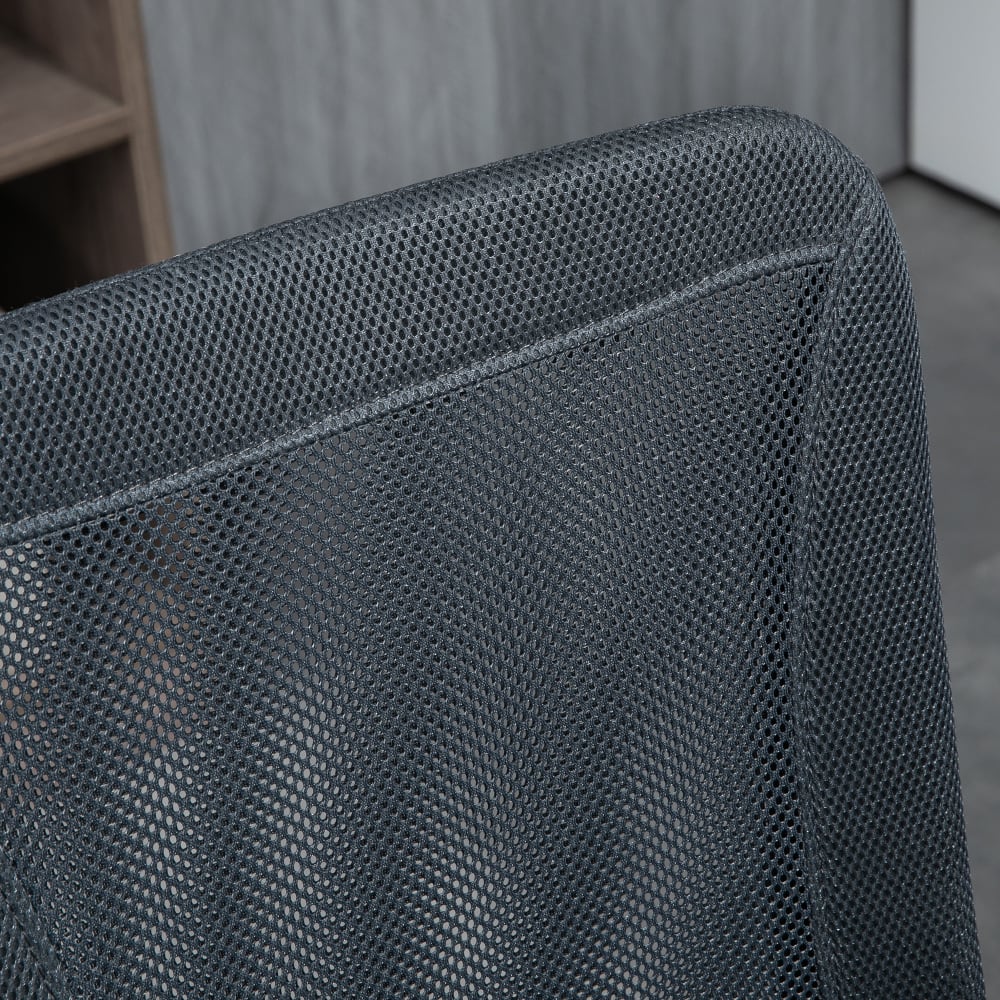 Chaise de bureau Vinsetto gris foncé avec dossier en maille et piètement chromé — vue 5