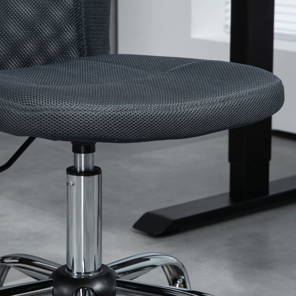 Chaise de bureau Vinsetto gris foncé avec dossier en maille et piètement chromé — vue 6