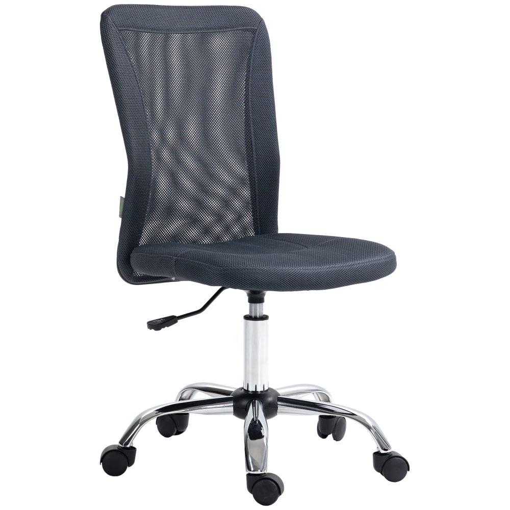 Chaise de bureau Vinsetto gris foncé avec dossier en maille et piètement chromé